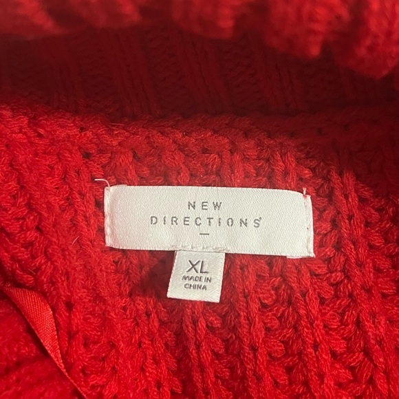 NEW DIRECTIONS Turtle neck sweater pullover, XL, Red, warm comfortable and cozy - Picture 5 of 7